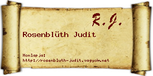 Rosenblüth Judit névjegykártya